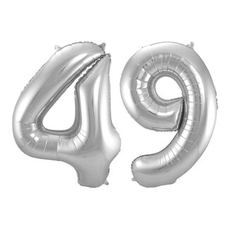 Festigo Folieballon 49 jaar - Zilver - 86 cm