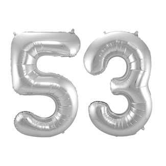 Festigo Folieballon 53 jaar - Zilver - 86 cm