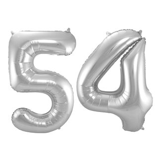 Festigo Folieballon 54 jaar - Zilver - 86 cm