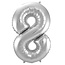 Folieballon 58 jaar - Zilver - 86 cm