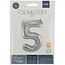Folieballon 65 jaar - Zilver - 86 cm