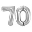 Folieballon 70 jaar - Zilver - 86 cm