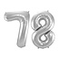 Folieballon 78 jaar - Zilver - 86 cm