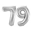 Folieballon 79 jaar - Zilver - 86 cm