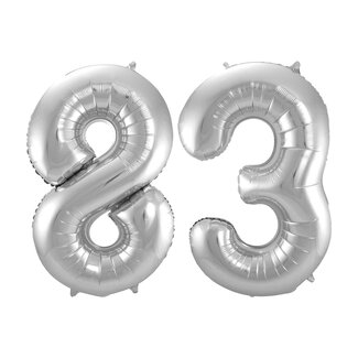 Festigo Folieballon 83 jaar - Zilver - 86 cm