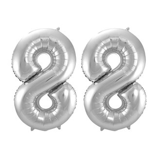 Festigo Folieballon 88 jaar - Zilver - 86 cm