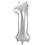 Folieballon 91 jaar - Zilver - 86 cm