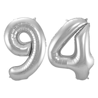 Festigo Folieballon 94 jaar - Zilver - 86 cm