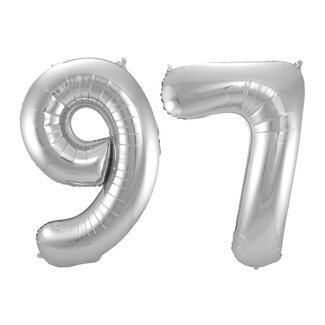 Festigo Folieballon 97 jaar - Zilver - 86 cm