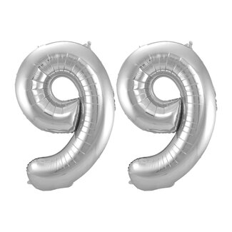 Festigo Folieballon 99 jaar - Zilver - 86 cm
