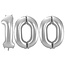 Folieballon 100 jaar - Zilver - 86 cm