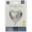 Folieballon Hart - Zilver - 45 cm