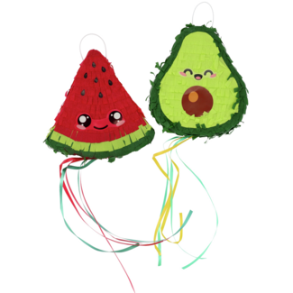Folat Mini Piñata Set - Kawaii Party Avocado & Watermeloen