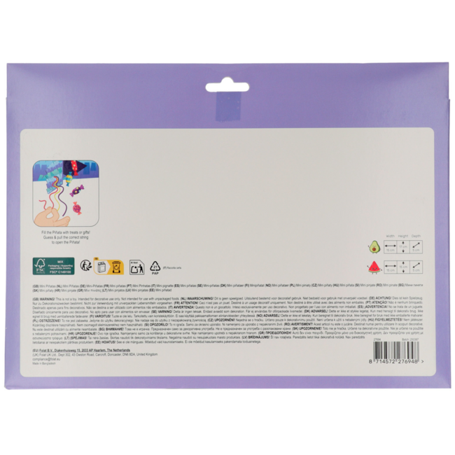 Mini Piñata Set - Kawaii Party Avocado & Watermeloen