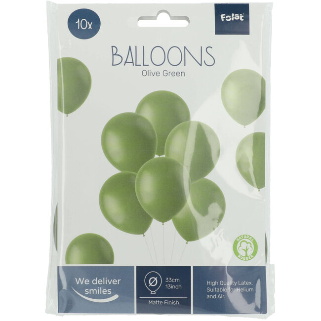 Ballonnen Olive Green Mat 33cm - 10 stuks
