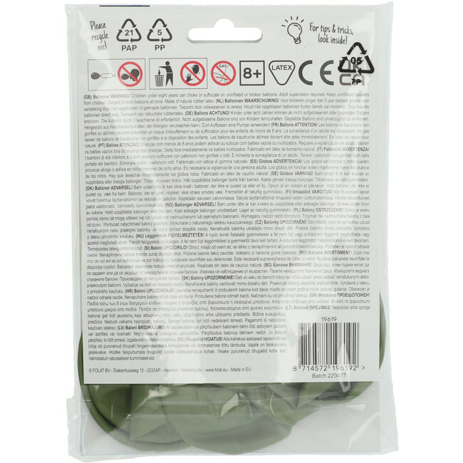 Ballonnen Olive Green Mat 33cm - 10 stuks