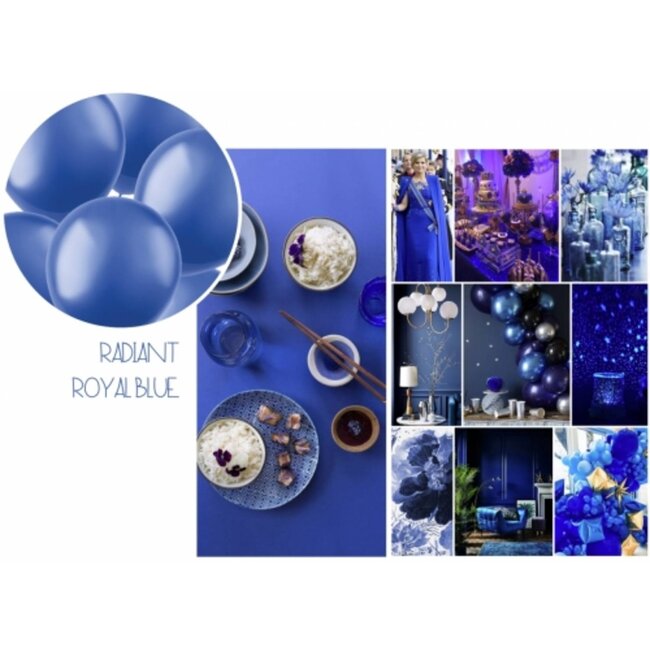 Ballonnen Radiant Royal Blue Metallic 33cm - 10 stuks