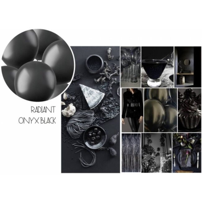 Ballonnen Radiant Onyx Black Metallic 33cm - 10 stuks