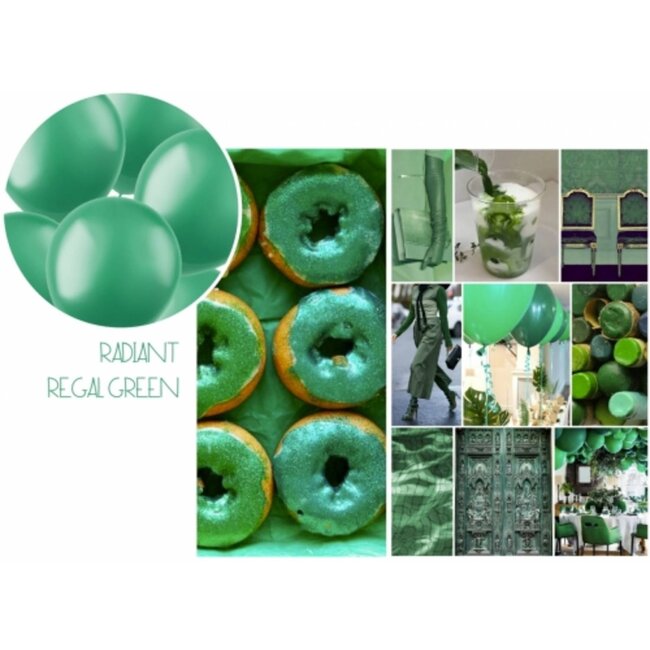 Ballonnen Radiant Regal Green Metallic 33cm - 10 stuks