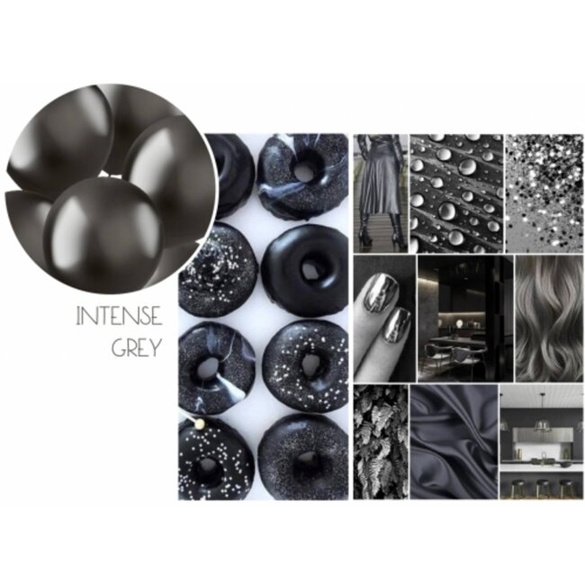 Ballonnen Intense Grey Metal Shine 33cm - 10 stuks