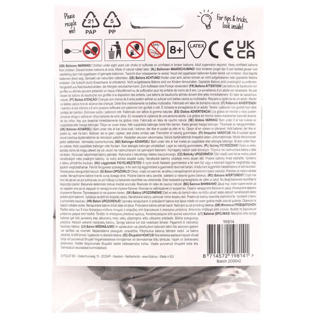 Ballonnen Intense Grey Metal Shine 33cm - 10 stuks