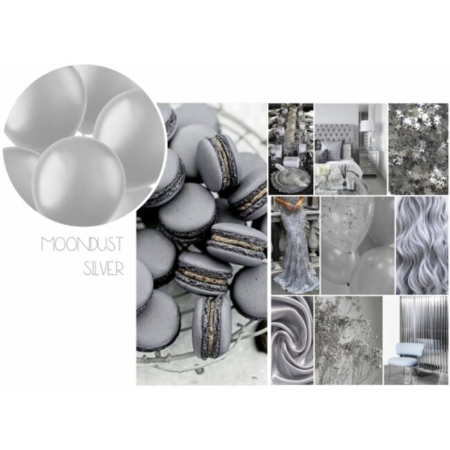 Ballonnen Moondust Silver Metallic 33cm - 10 stuks