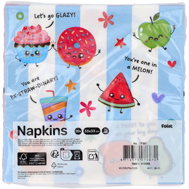 Servetten - Kawaii Party - 33x33 cm - 20 stuks