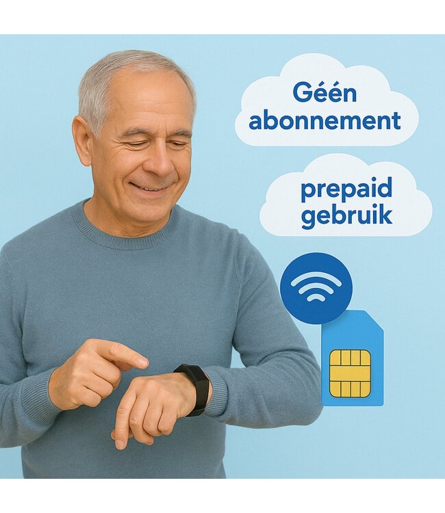 PersonalClick PersonalClick PC45 Smal - Alarm Horloge Ouderen - Valdetectie- Waterdicht- SOS Knop - Extra smal en lange accuduur - Rood