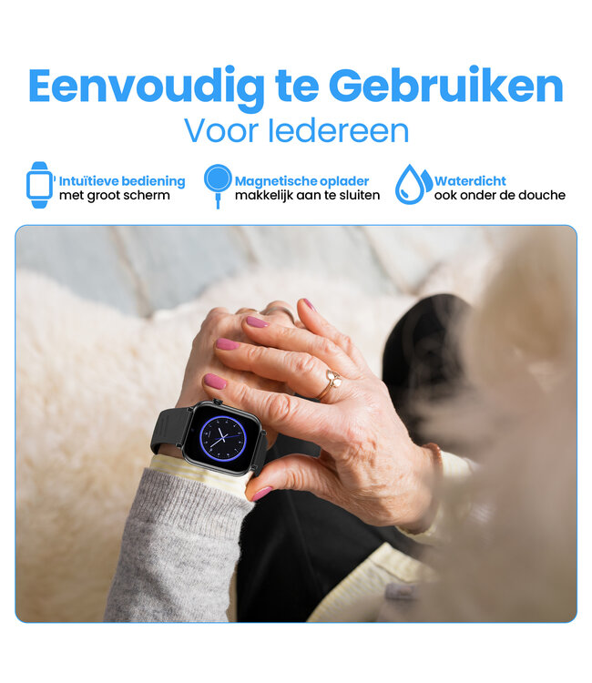 PersonalClick Alarm Horloge Ouderen 4G Deluxe - Blauw - PC24 -