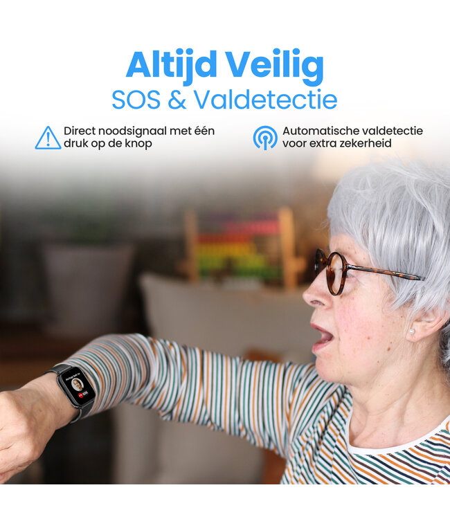 PersonalClick Alarm Horloge Ouderen 4G Deluxe - Groen - PC24