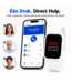 PersonalClick PersonalClick PC45 Smal - Alarm Horloge Ouderen - Valdetectie- Waterdicht- SOS Knop - Extra smal en lange accuduur - Wit