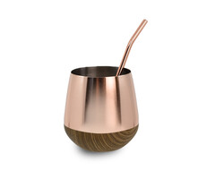 RVS Mate set met Bombilla Roségoud