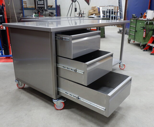 Heudra Heudra RVS werkbank met lades