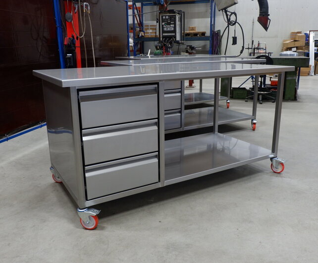 Heudra Heudra RVS werkbank met lades