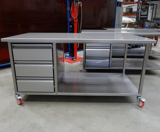 Heudra Heudra RVS werkbank met lades