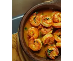 Garnalen in kerriesaus met Indiase kruidenix