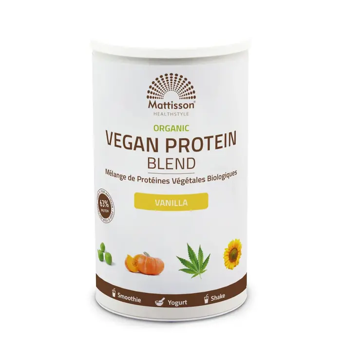 Biologische Vegan Proteïne Blend 63% - Vanille - 400 gram