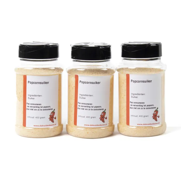 Popcornsuiker 3 strooibussen á 400 gram