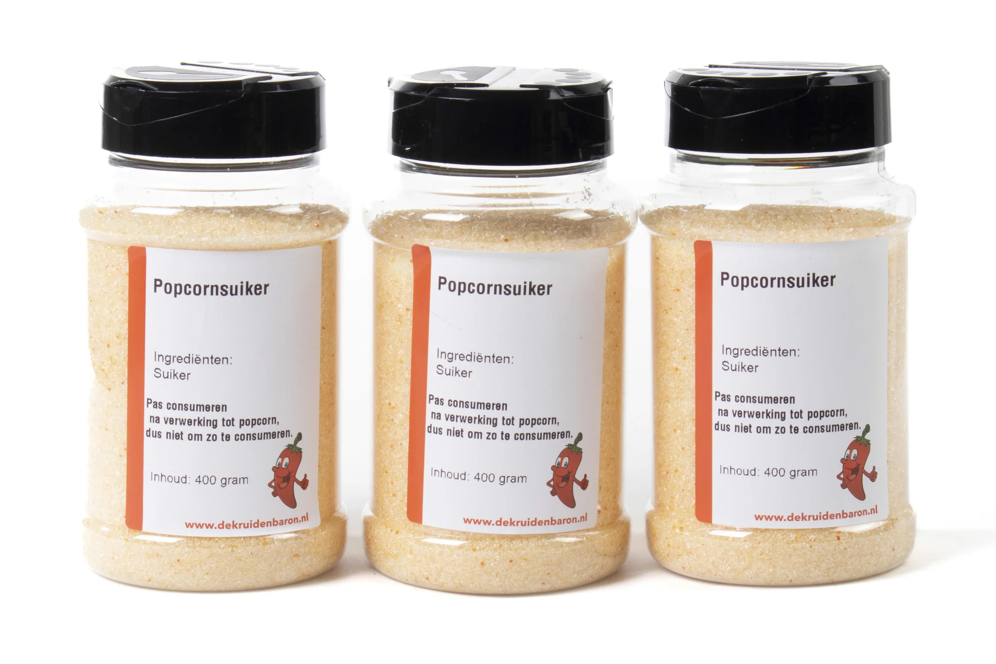 Popcornsuiker 3 strooibussen á 400 gram