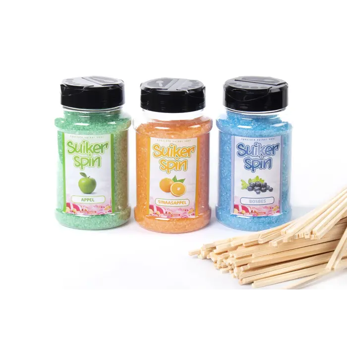 Suikerspinsuiker Fruitmix NR. 3 in 3  x 400 gram incl.  ± 100 stokjes
