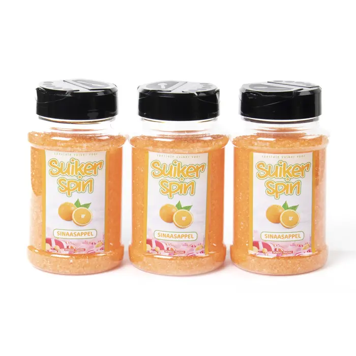 Suikerspinsuiker Sinaasappel, 3 x strooibussen á 400 gram