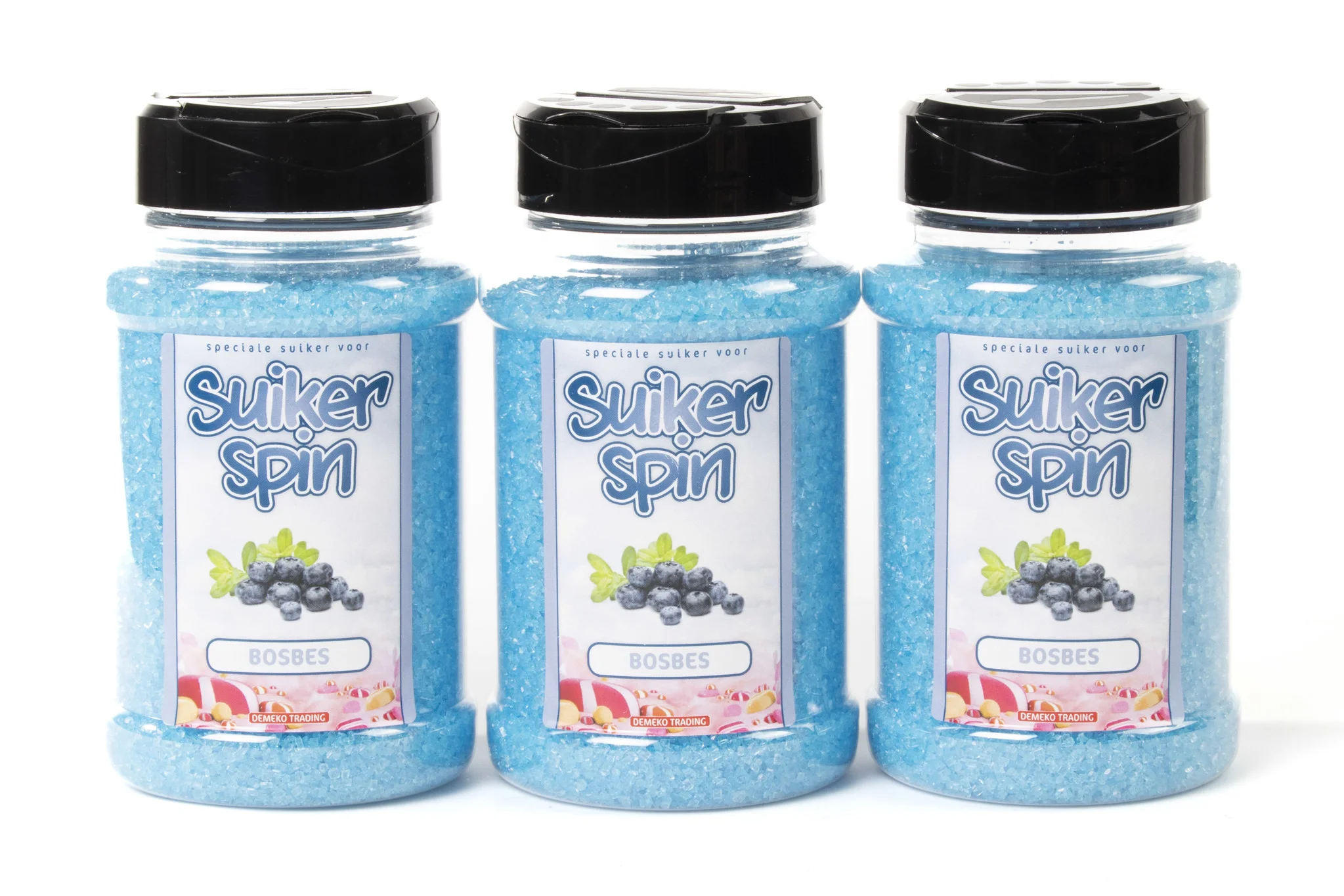 Suikerspinsuiker Bosbes, 3 x strooibussen á 400 gram