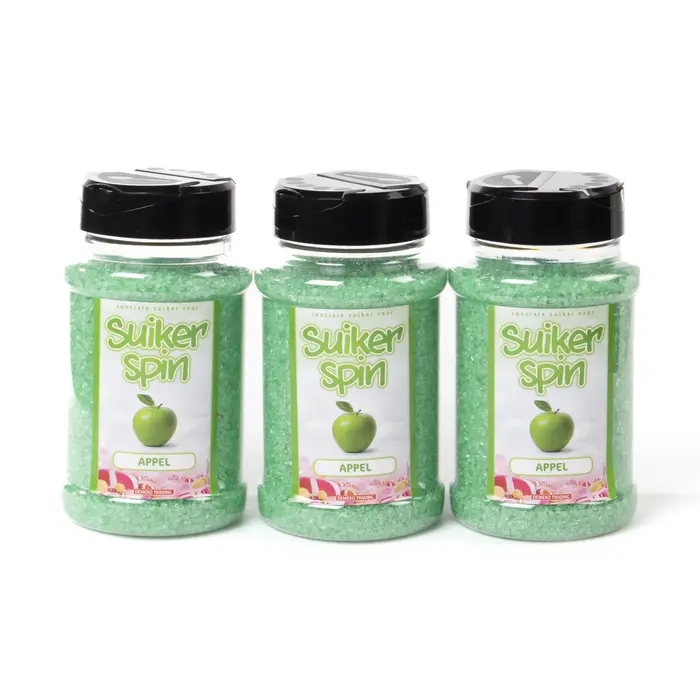 Suikerspinsuiker Appel, 3 x strooibussen á 400 gram