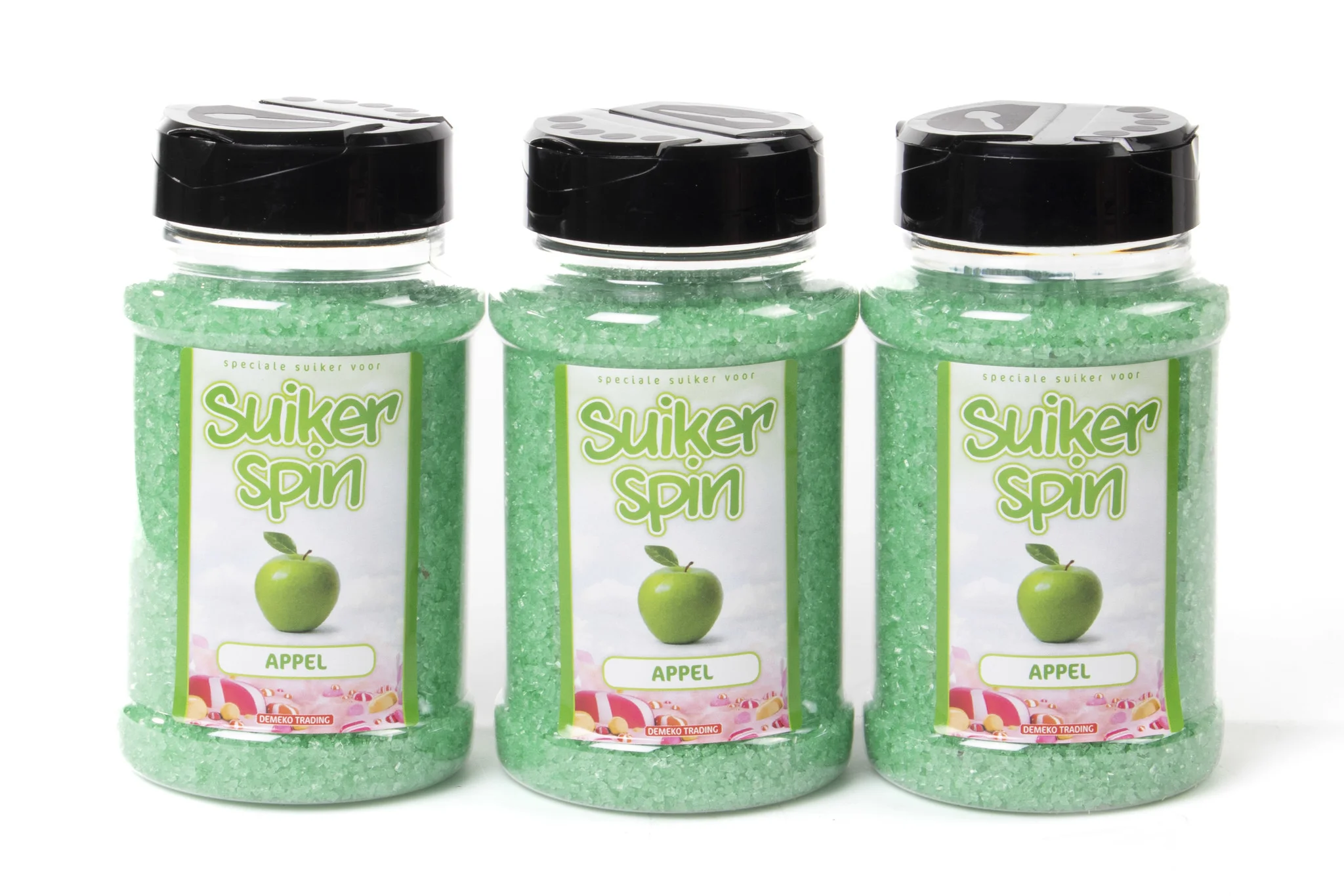 Suikerspinsuiker Appel, 3 x strooibussen á 400 gram