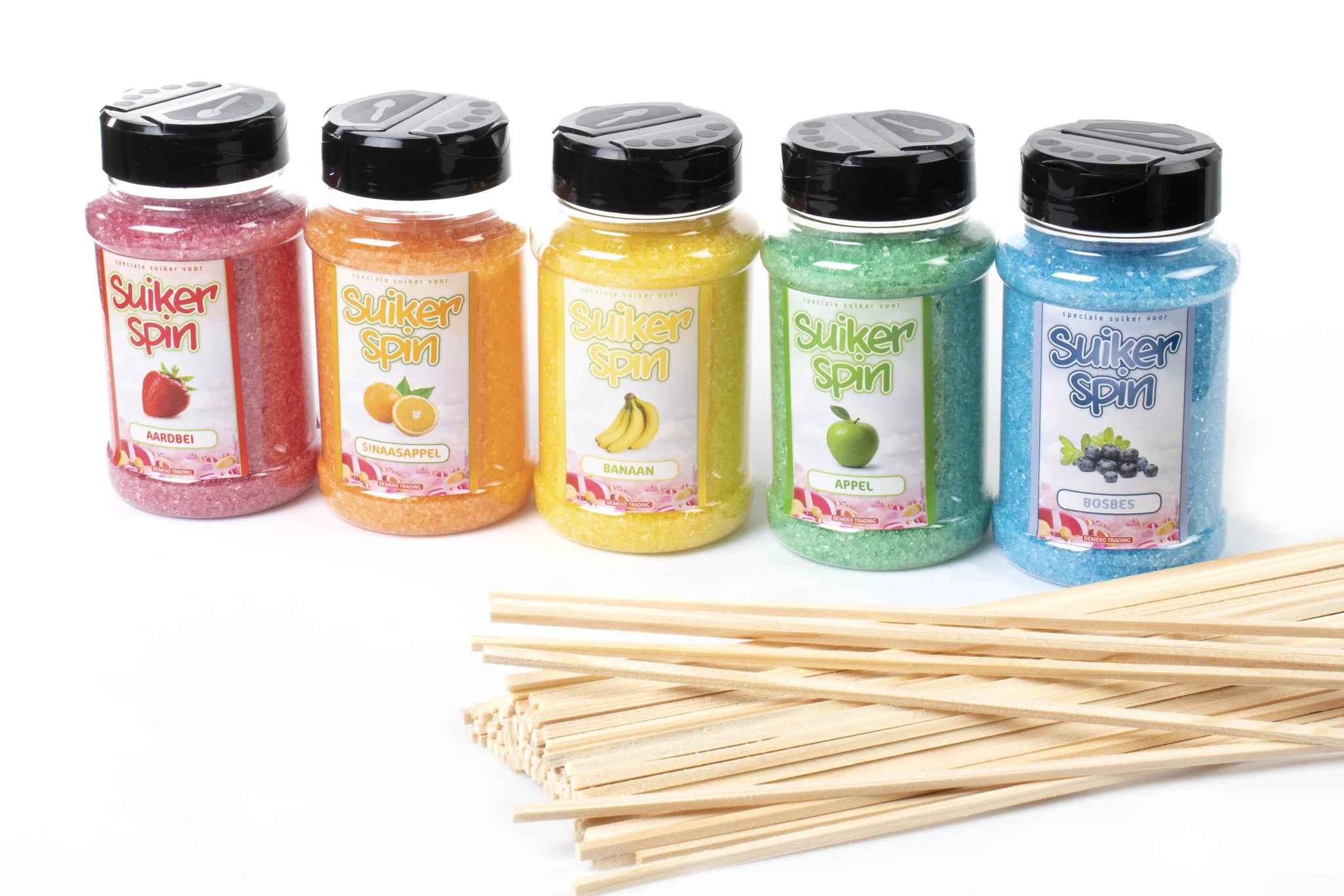 Suikerspinsuiker fruitmix NR. 4 in 5 smaken