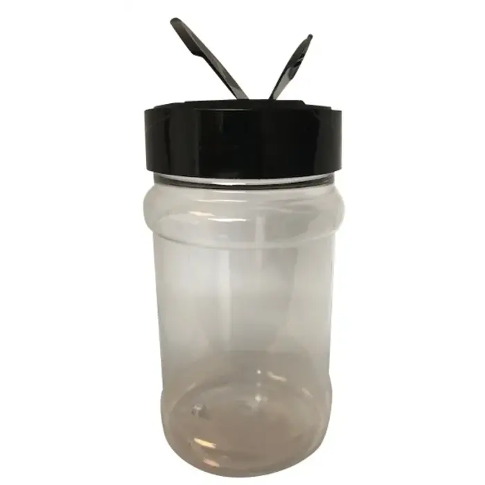 Strooibus kunststof 330 ml met zwarte deksel