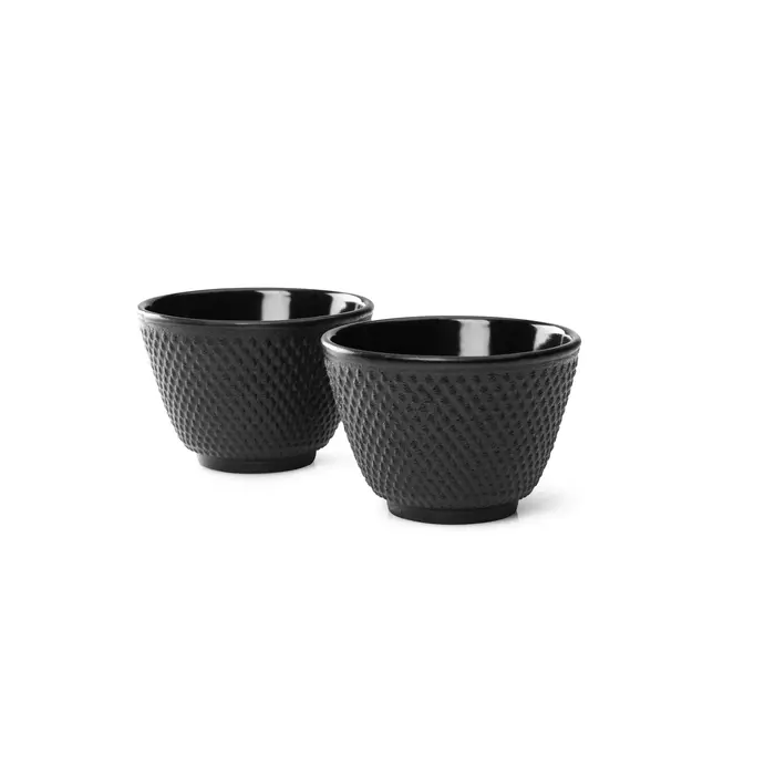 Kopjes Jang  gietijzer zwart set a 2 stuks