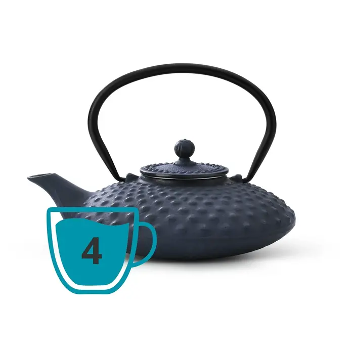 Bredemeijer Theepot Xilin 0.8 L gietijzer blauw