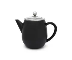 Dubbelwandige theepot Duet Eva 1,1 L mat zwart