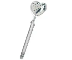 Thee-ei tang met gaatjes RVS 4 cm vorm hartje